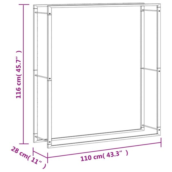 Portalegna 110x28x116 cm in Acciaio Inossidabile - immagine 7