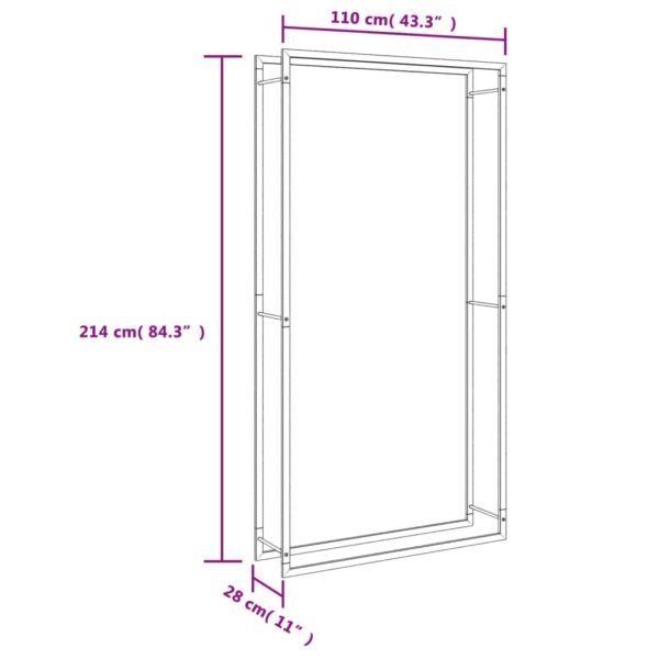 Portalegna 110x28x214 cm in Acciaio Inossidabile - immagine 7