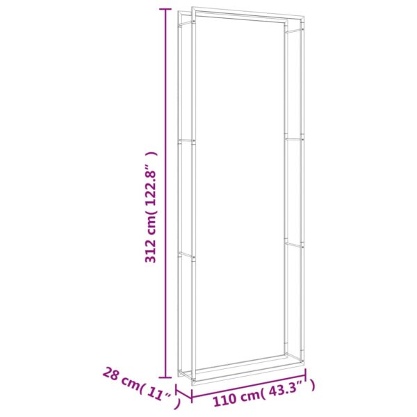 Portalegna 110x28x312 cm in Acciaio Inossidabile - immagine 7