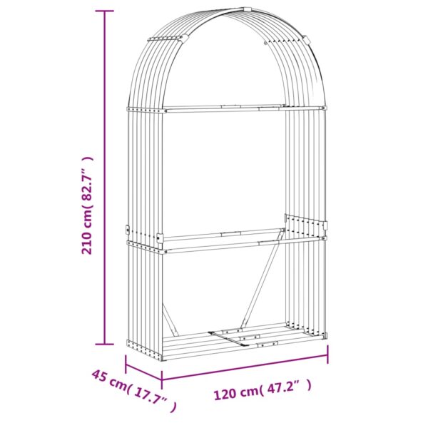 Portaceppi Grigio Chiaro 120x45x210 cm in Acciaio Zincato - immagine 9