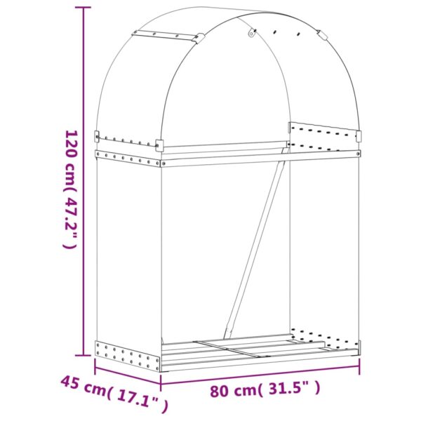 Portaceppi Antracite 80x45x120 cm in Acciaio Zincato - immagine 9