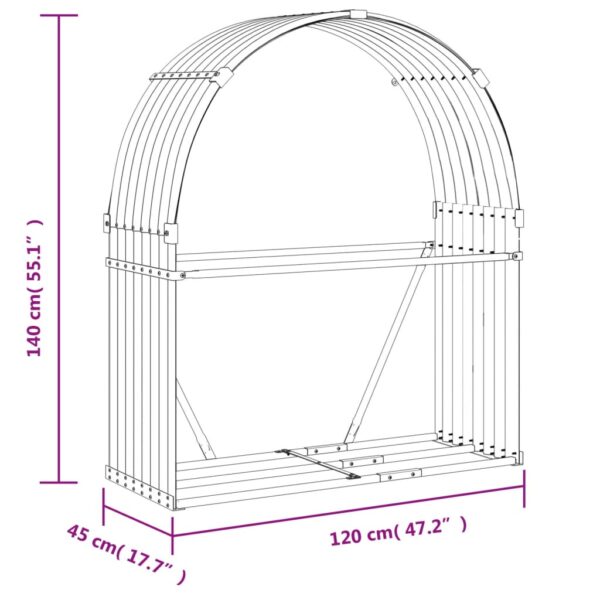 Portaceppi Antracite 120x45x140 cm in Acciaio Zincato - immagine 9