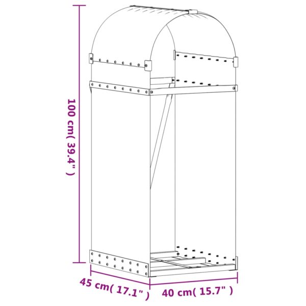 Portaceppi Argento 40x45x100 cm in Acciaio Zincato - immagine 9