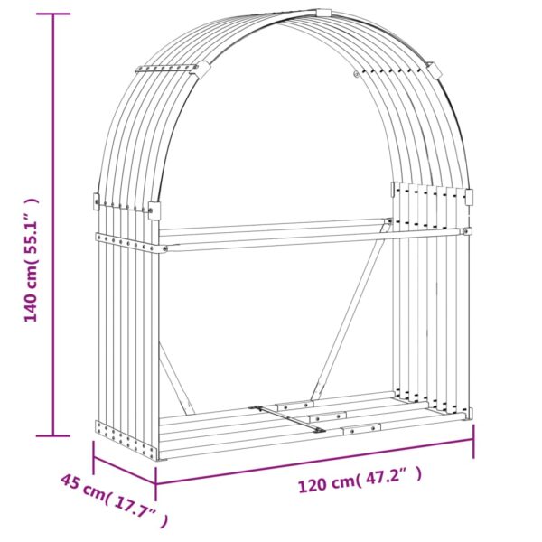 Portaceppi Argento 120x45x140 cm in Acciaio Zincato - immagine 9