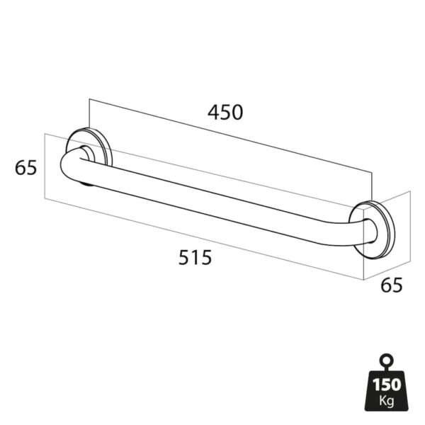 Tiger Maniglione di Sicurezza Libra 45 cm Cromato 1330230346 - immagine 6