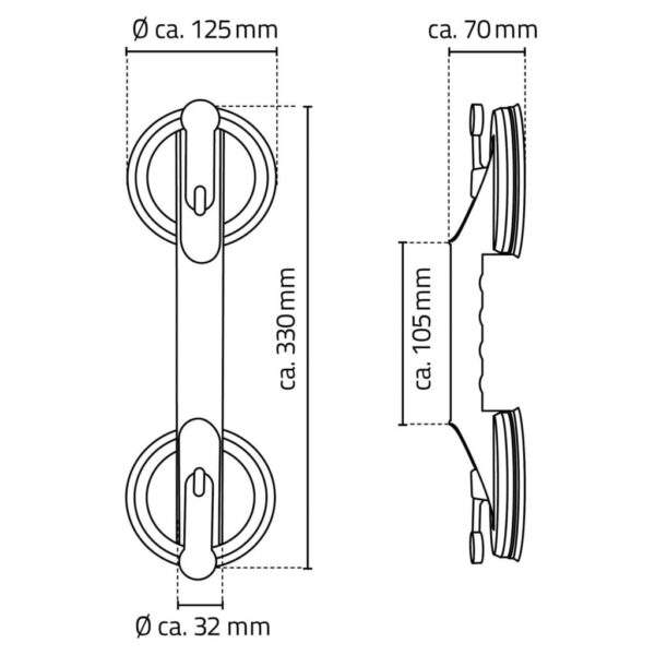 RIDDER Maniglione di Sicurezza a Ventosa 12,5 cm 100 kg A0150201 - immagine 8