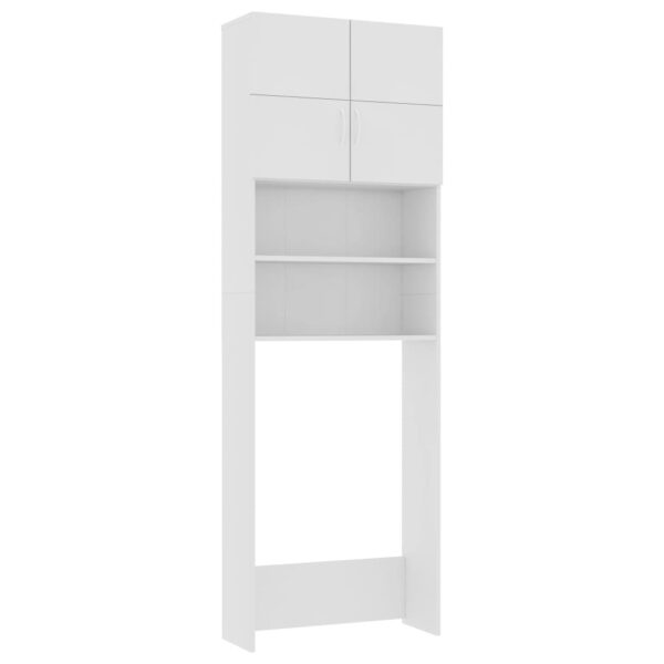 Mobile per Lavatrice Bianco 64x25,5x190 cm in Multistrato - immagine 2