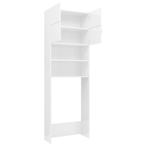 Mobile per Lavatrice Bianco Lucido 64x25,5x190 cm - immagine 5