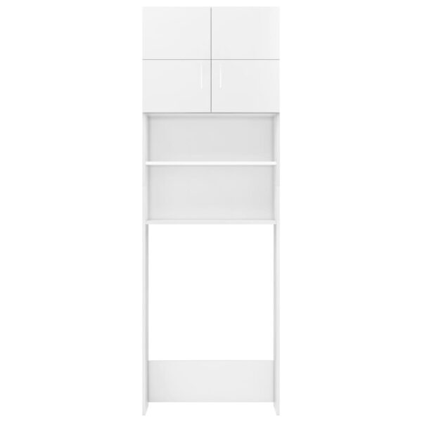 Mobile per Lavatrice Bianco Lucido 64x25,5x190 cm - immagine 6