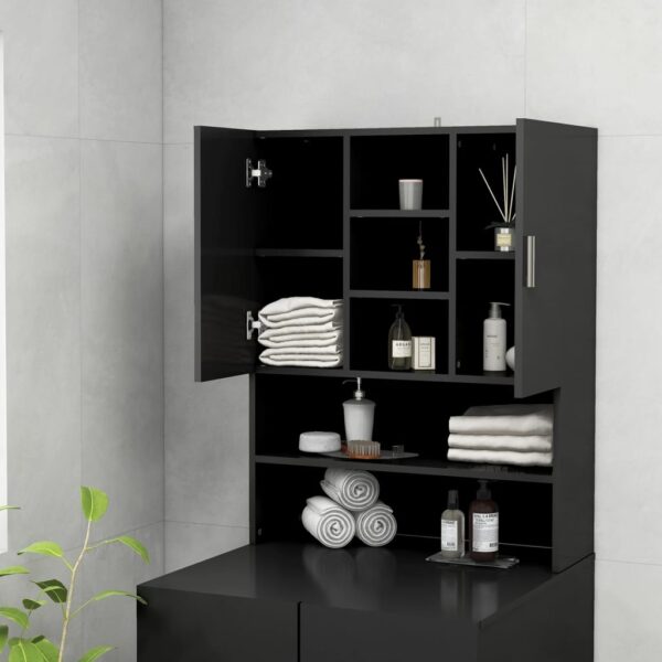 Mobile per Lavatrice Nero 70,5x25,5x90 cm - immagine 7