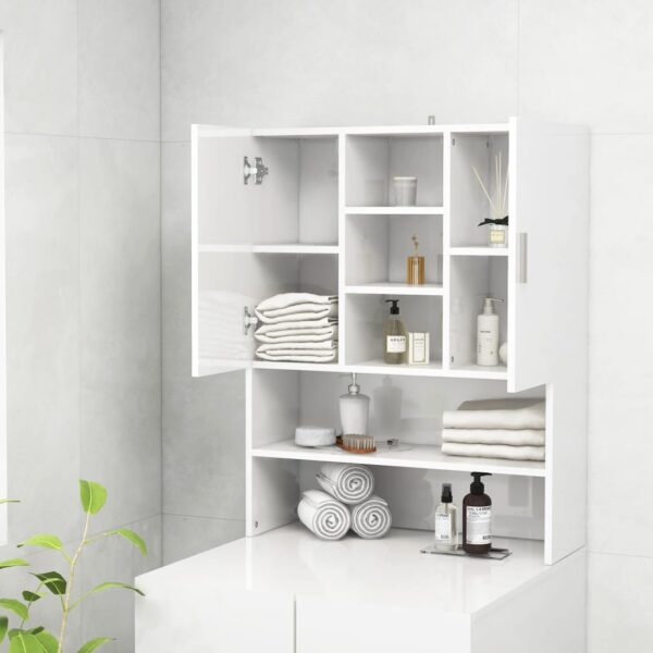 Mobile per Lavatrice Bianco Lucido 70,5x25,5x90 cm - immagine 7