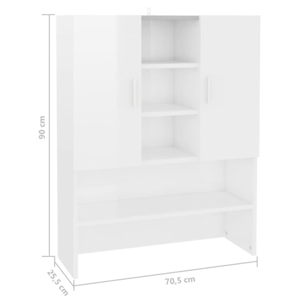 Mobile per Lavatrice Bianco Lucido 70,5x25,5x90 cm - immagine 8