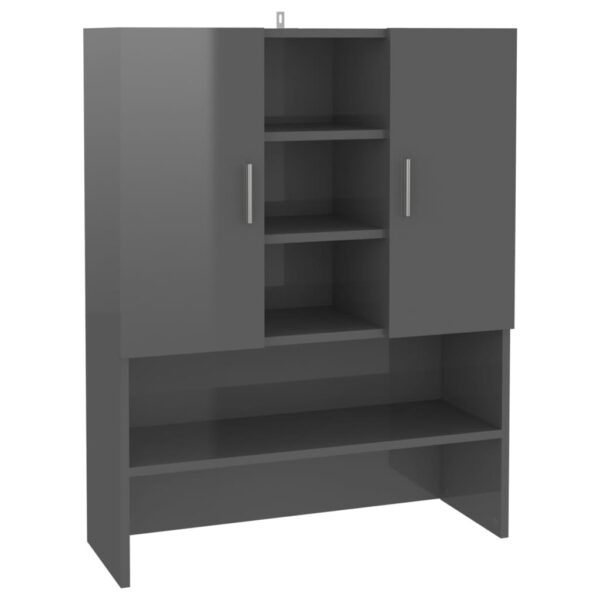 Mobile per Lavatrice Grigio Lucido 70,5x25,5x90 cm - immagine 2