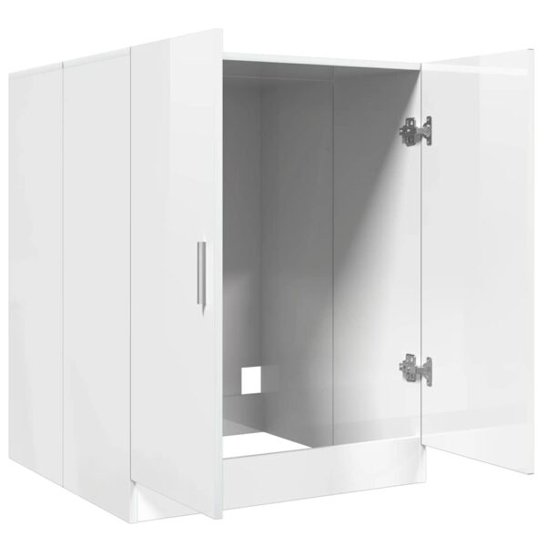 Mobile per Lavatrice Bianco Lucido 71x71,5x91,5 cm - immagine 7