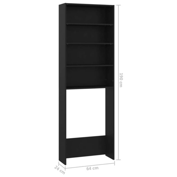 Mobile per Lavatrice Nero 64x24x190 cm - immagine 8