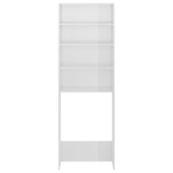 Mobile per Lavatrice Bianco Lucido 64x24x190 cm - immagine 3