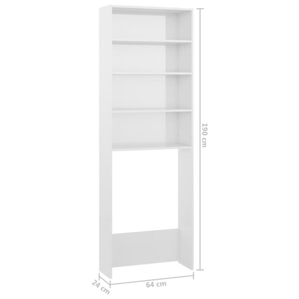 Mobile per Lavatrice Bianco Lucido 64x24x190 cm - immagine 8