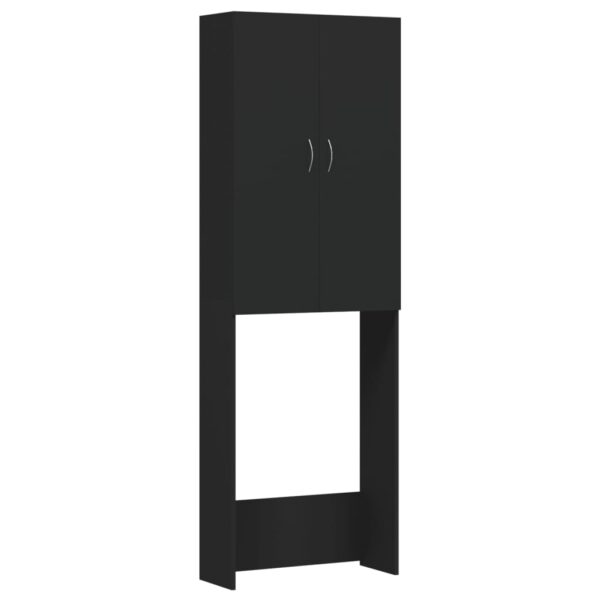 Mobile per Lavatrice Nero 64x25,5x190 cm - immagine 2