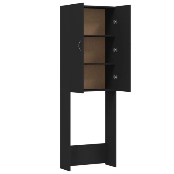 Mobile per Lavatrice Nero 64x25,5x190 cm - immagine 5