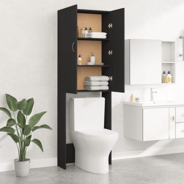 Mobile per Lavatrice Nero 64x25,5x190 cm - immagine 8