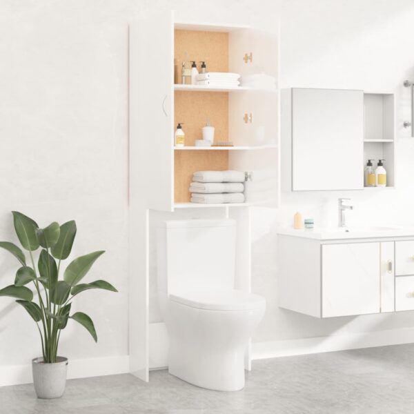 Mobile per Lavatrice Bianco Lucido 64x25,5x190 cm - immagine 8