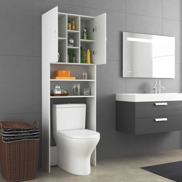 Mobile per Lavatrice Bianco 64x25,5x190 cm - immagine 8