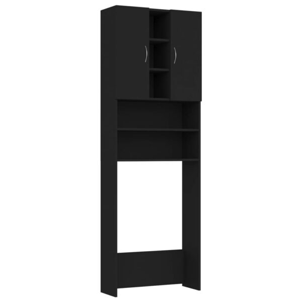 Mobile per Lavatrice Nero 64x25,5x190 cm - immagine 2