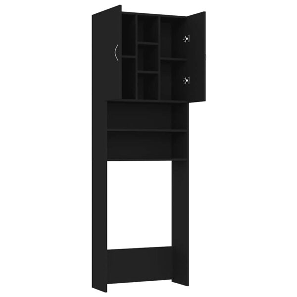 Mobile per Lavatrice Nero 64x25,5x190 cm - immagine 5