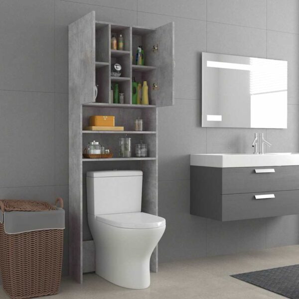 Mobile per Lavatrice Grigio Cemento 64x25,5x190 cm - immagine 8