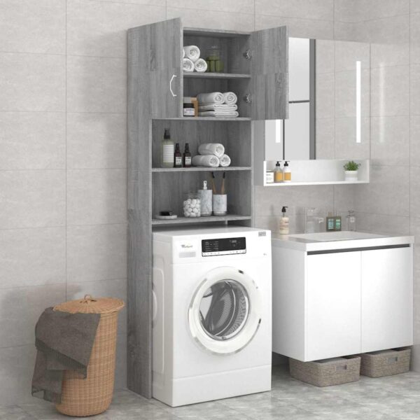 Mobile per Lavatrice Grigio Sonoma 64x25,5x190 cm - immagine 6