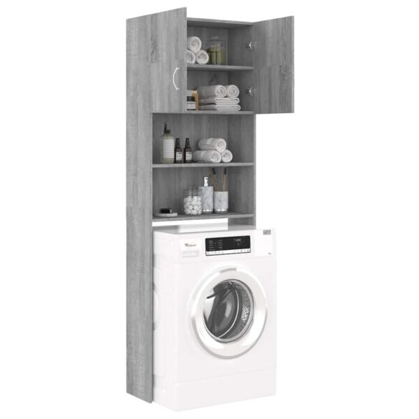 Mobile per Lavatrice Grigio Sonoma 64x25,5x190 cm - immagine 7