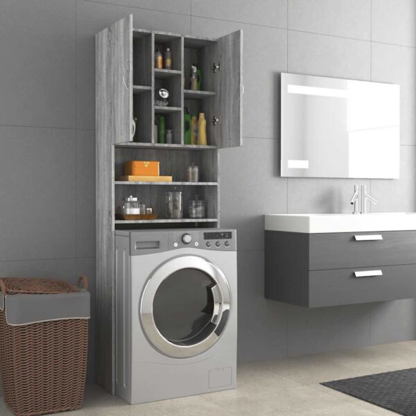 Mobile per Lavatrice Grigio Sonoma 64x25,5x190 cm - immagine 3