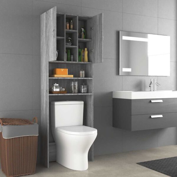 Mobile per Lavatrice Grigio Sonoma 64x25,5x190 cm - immagine 4