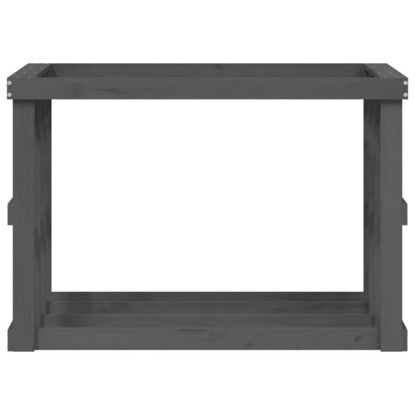 Portaceppi da Esterno grigio 108x52x74 cm Legno Massello Pino - immagine 5