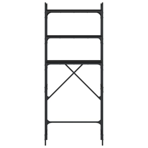 Scaffale per Lavatrice Nero 67x25x163 cm in Legno Multistrato - immagine 6