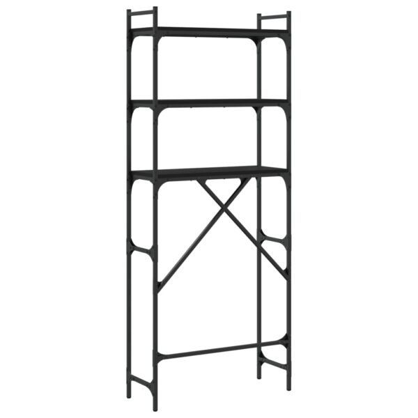 Scaffale per Lavatrice Nero 67x25x163 cm in Legno Multistrato - immagine 8