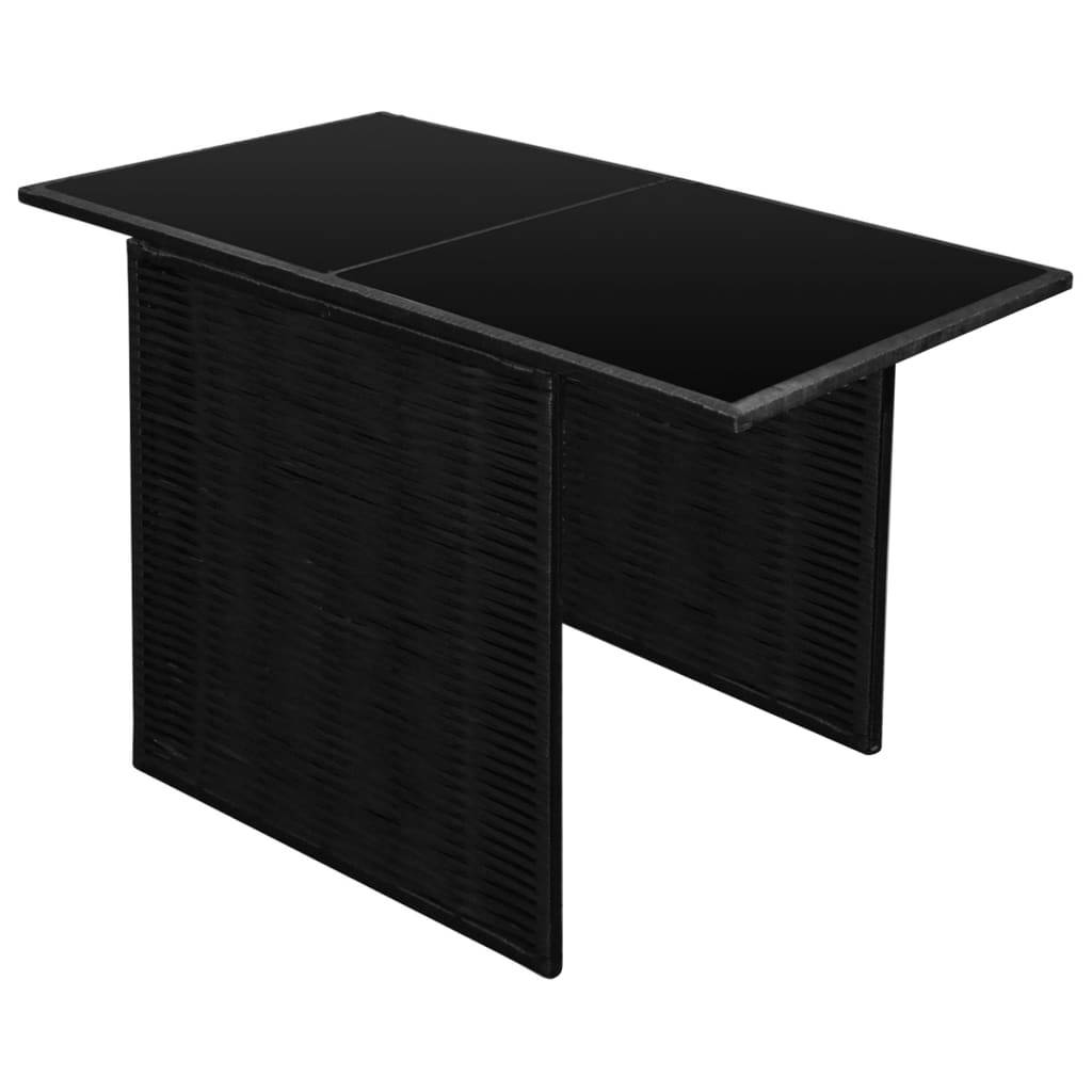 Set da Bistrot 3 pz con Cuscini in Polyrattan Nero - immagine 5