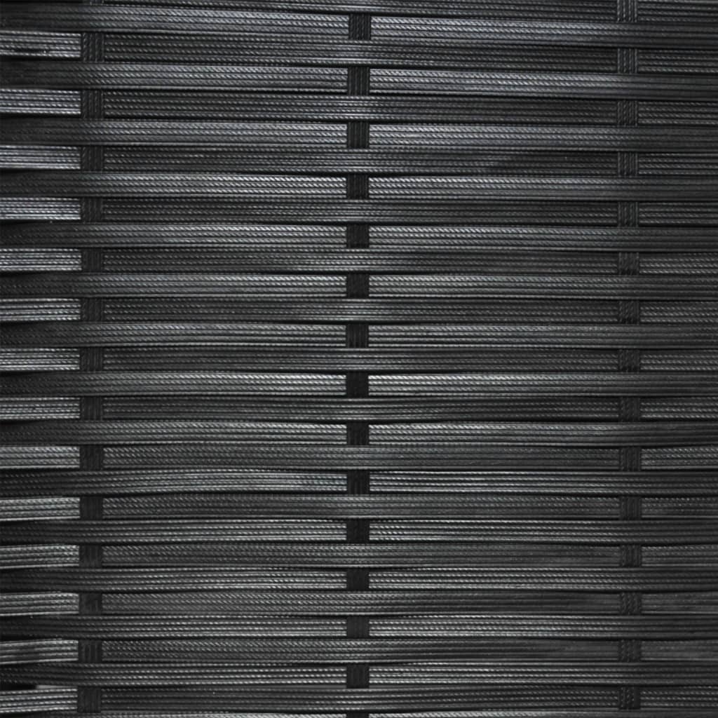 Set da Bistrot 3 pz con Cuscini in Polyrattan Nero - immagine 8