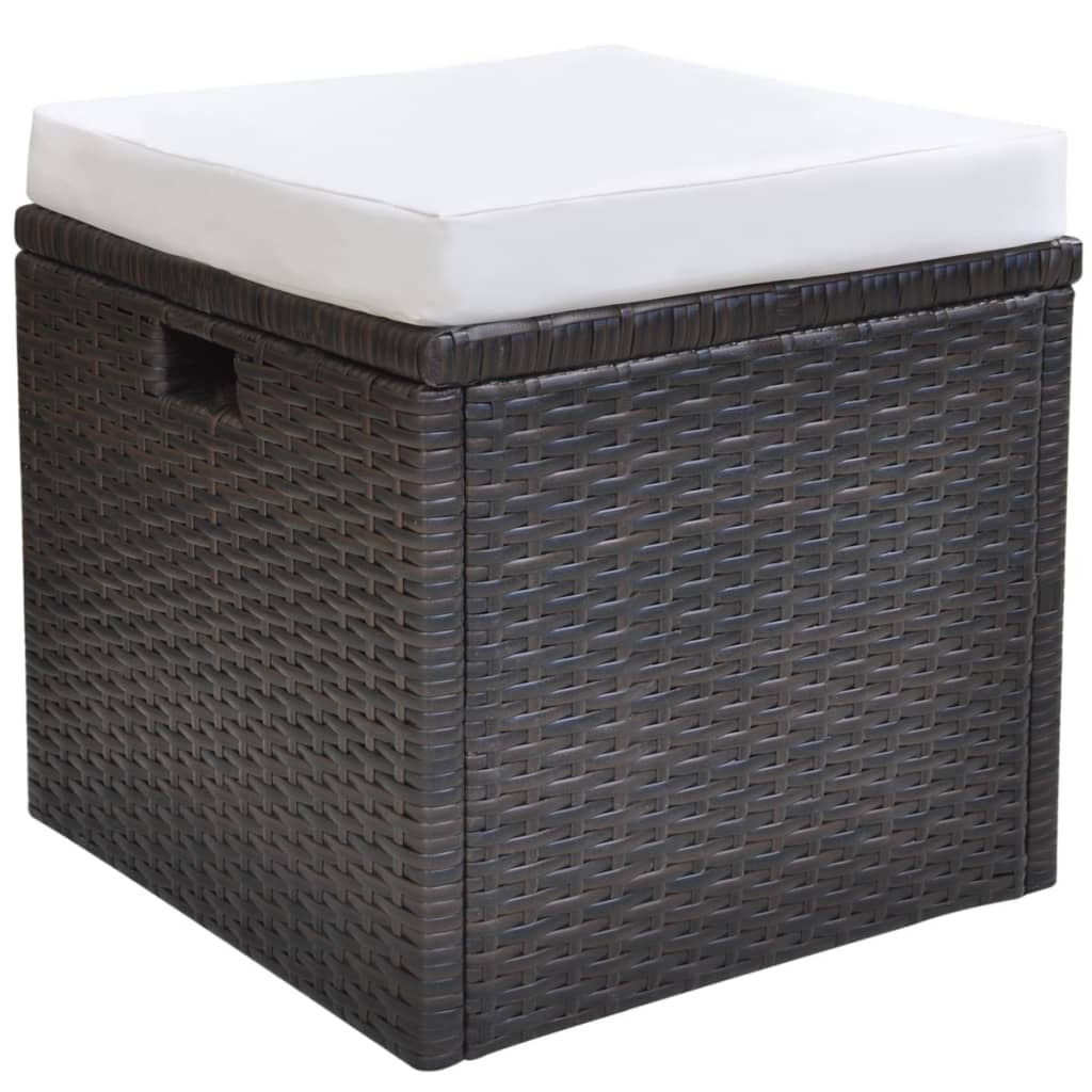 Set da Pranzo da Giardino 6 pz con Cuscini Polyrattan Marrone - immagine 7