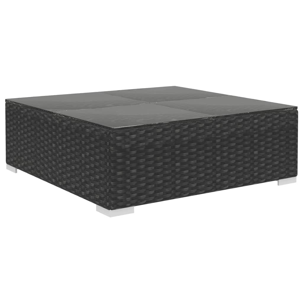 Set Divani da Giardino 10 pz con Cuscini in Polyrattan Nero - immagine 7