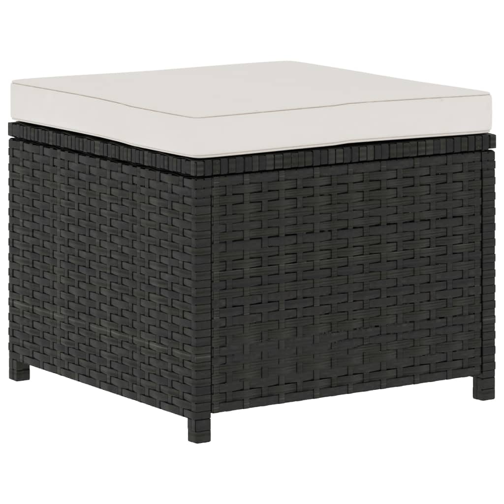 Set Divani da Giardino 5 pz con Cuscini in Polyrattan Nero - immagine 7
