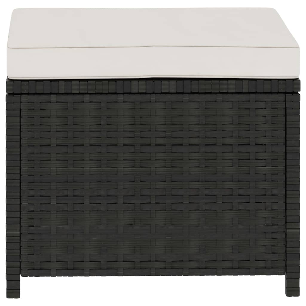 Set Divani da Giardino 5 pz con Cuscini in Polyrattan Nero - immagine 8