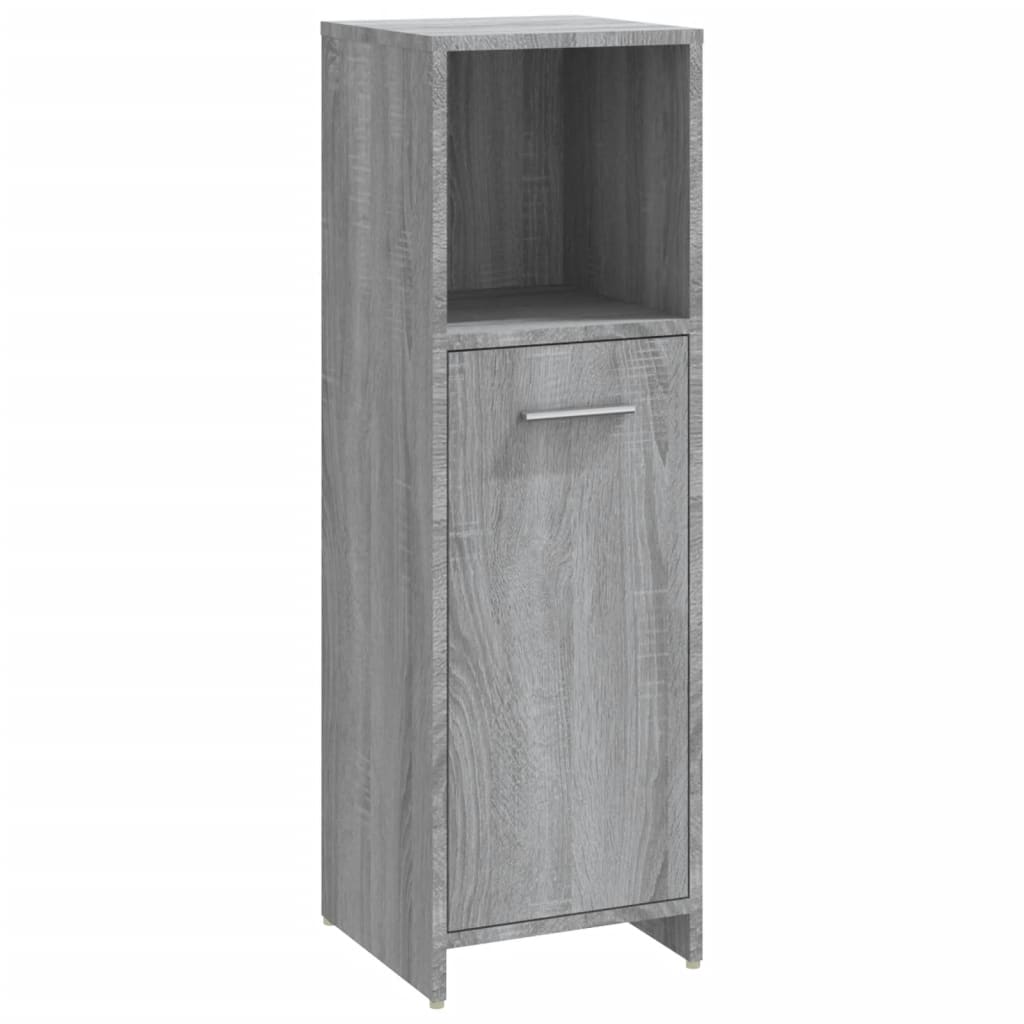 Armadietto Bagno Grigio Sonoma 30x30x95 cm in Legno Multistrato - immagine 2