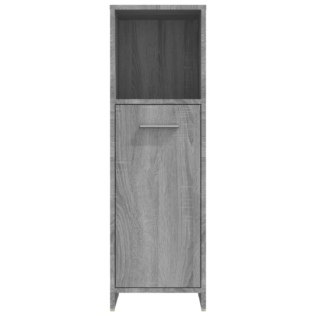 Armadietto Bagno Grigio Sonoma 30x30x95 cm in Legno Multistrato - immagine 5