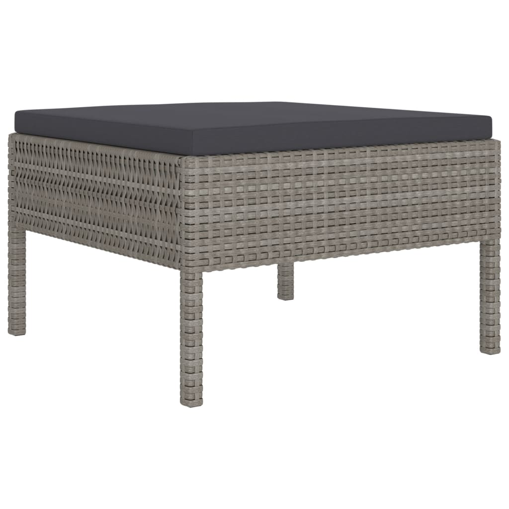 Set Divani da Giardino 2 pz con Cuscini in Polyrattan Grigio - immagine 4