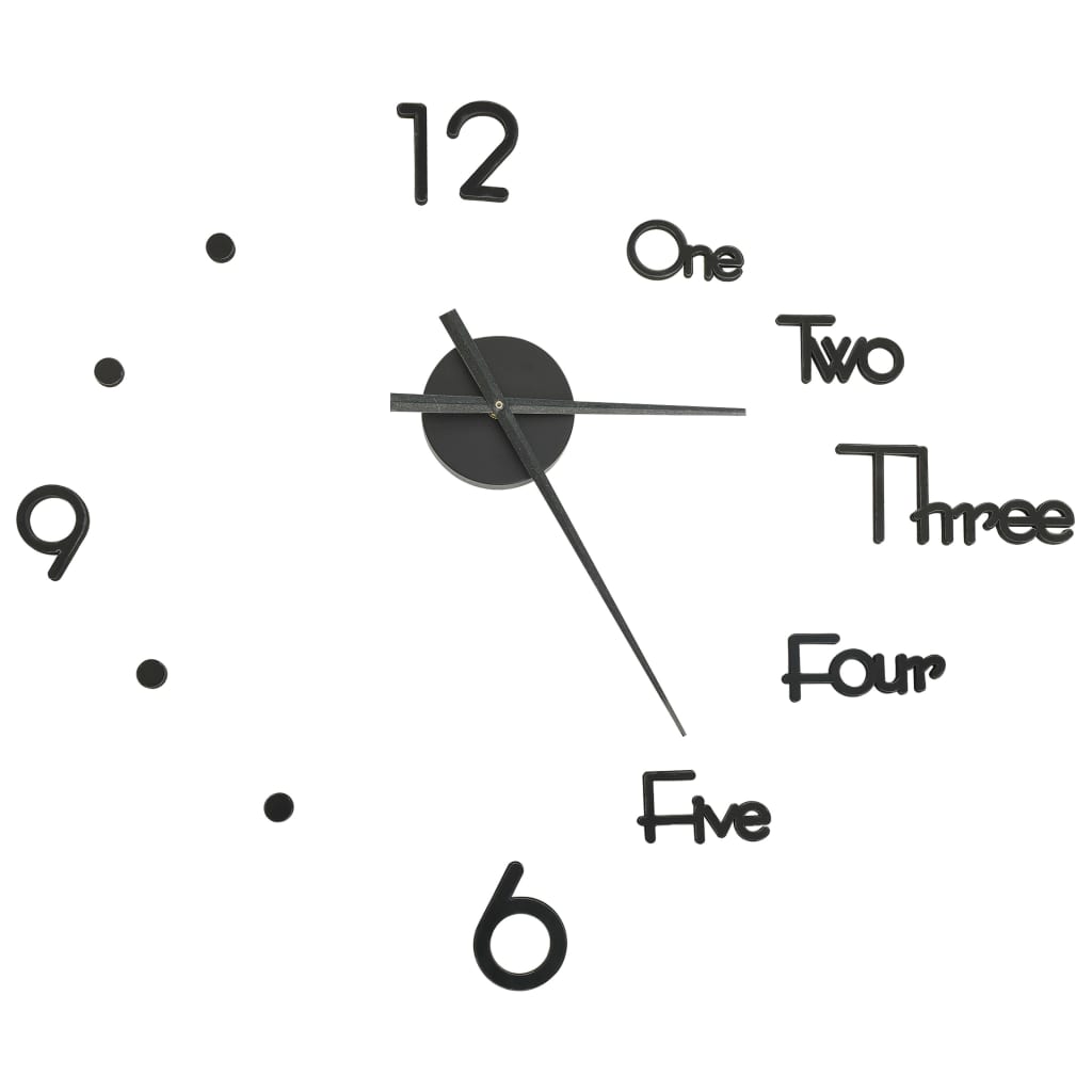 Orologio da Parete 3D Design Moderno Nero 100 cm XXL - immagine 2