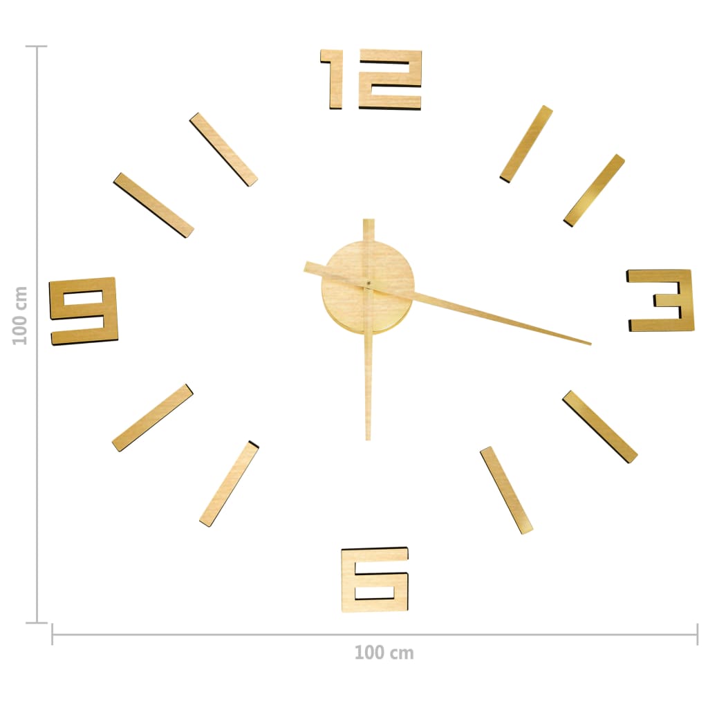 Orologio da Parete 3D Design Moderno Oro 100 cm XXL - immagine 5