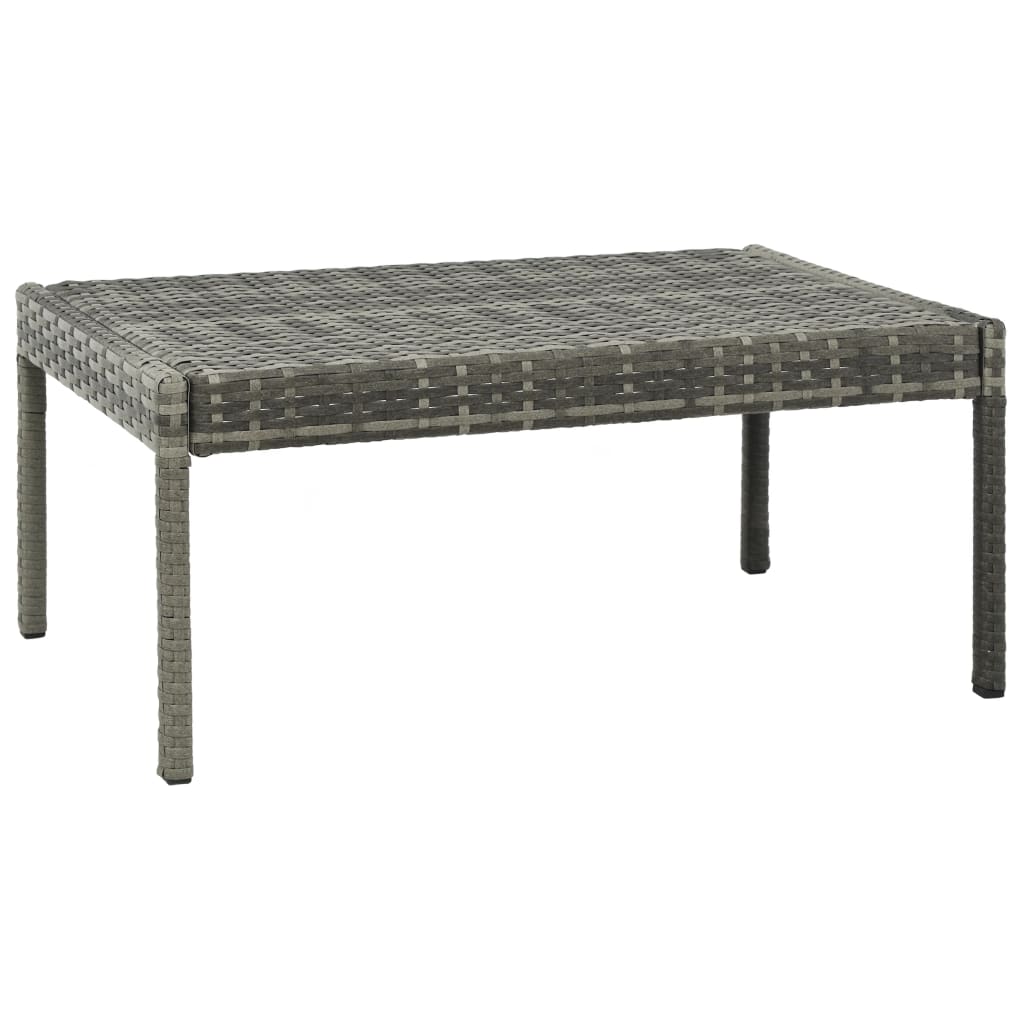 Set Divani da Giardino 3 pz con Cuscini in Polyrattan Grigio - immagine 5