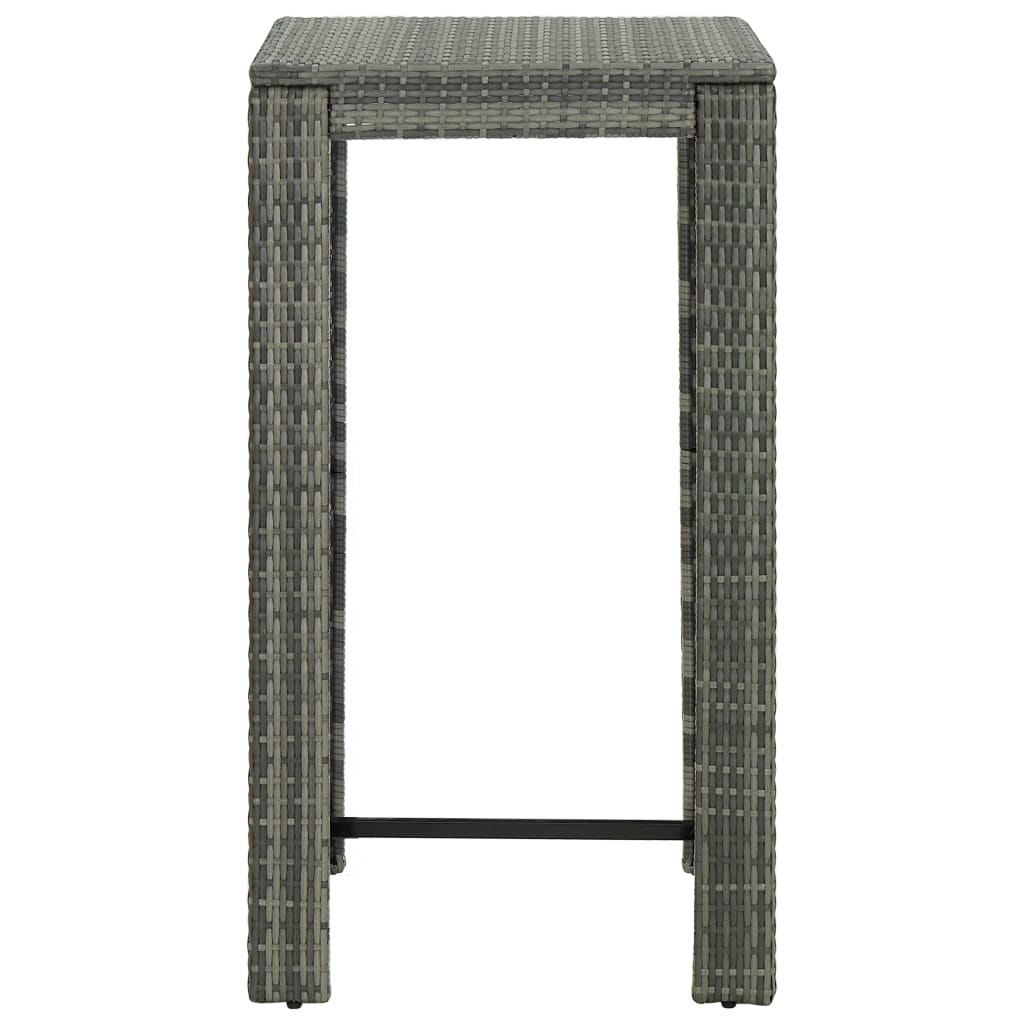 Tavolo da Bar da Giardino Grigio 60,5x60,5x110,5 cm Polyrattan - immagine 2