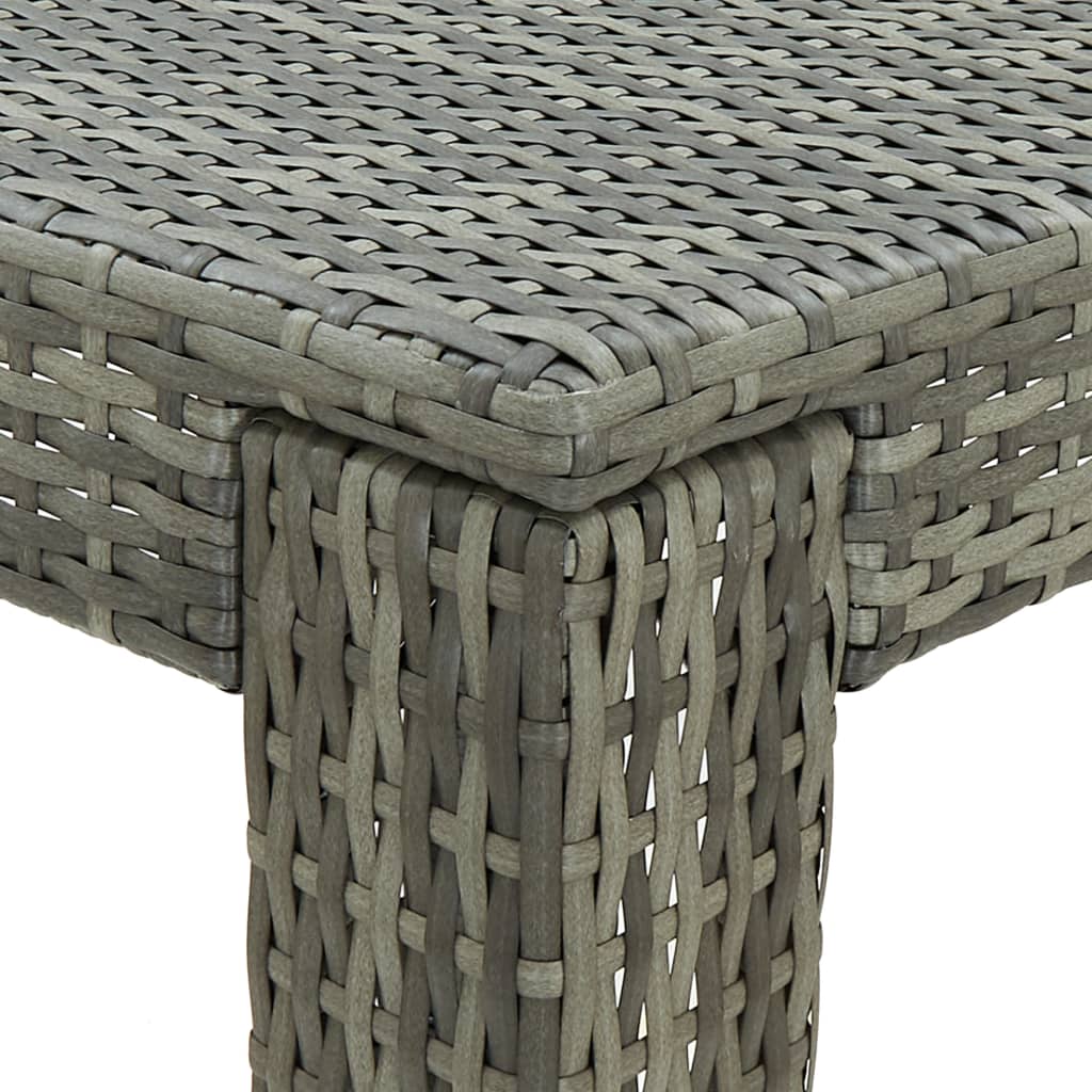 Tavolo da Bar da Giardino Grigio 60,5x60,5x110,5 cm Polyrattan - immagine 4